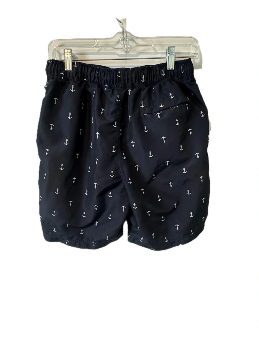 Nautica Navy Swim Trunks with White Anchor Print
